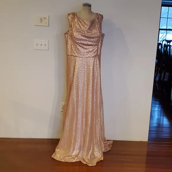 Mori Lee Dresses | Mori Lee Rose Gold Sequin Dress, Size 22, Prom/ Wedding/ Formal | Color: Gold | Size: 22 | Dorisjw5's Closet